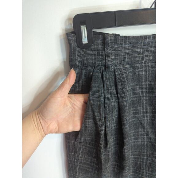 Zara Gray Plaid Pleated Hi Rise Pants Women's  XS Preppy Academia Modest - Picture 6 of 12